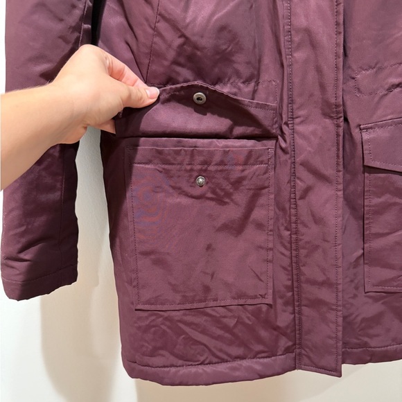 Levi Strauss Sherpa Faux Fur Trim Parka Coat Jacket Medium M Burgundy Cold Weath - Picture 13 of 16